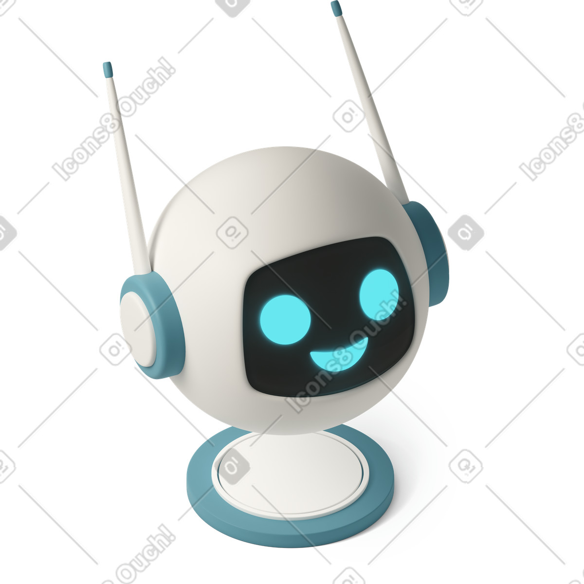 Ilustração de Cute chatbot isometric em no estilo 3D Casual life para baixar em PNG, SVG