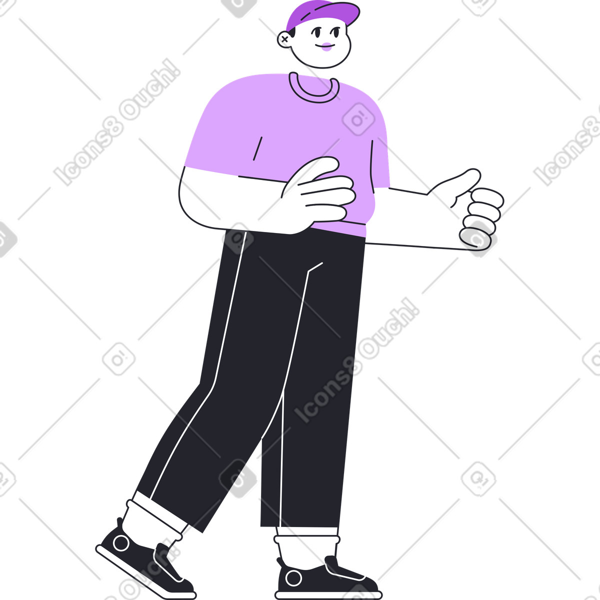 Grapy スタイルの 手に何かを持っている男 のイラストをPNG、SVG形式でダウンロード