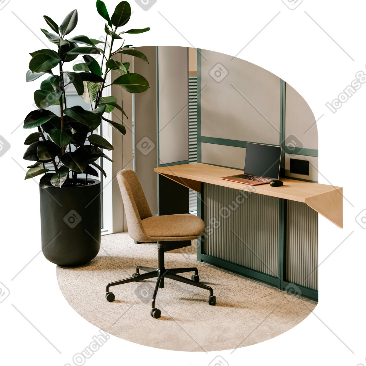 下载 Everyday 风格的 办公室背景 插画，支持 PNG、SVG 格式