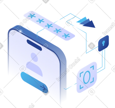 Pantalla de inicio de sesión con iconos de contraseña e identificación facial, seguridad de autenticación multifactor PNG, SVG