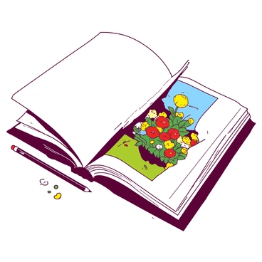 A book page with a misprinted illustration half cut-off