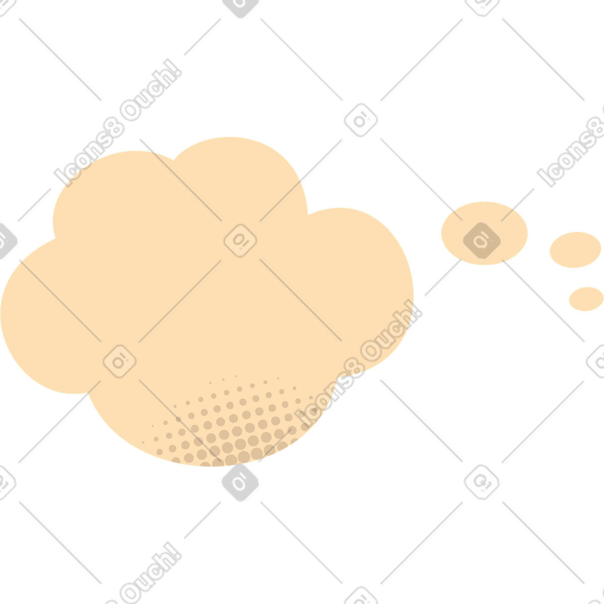 Rubber スタイルの Thought bubble のイラストをPNG、SVG形式でダウンロード