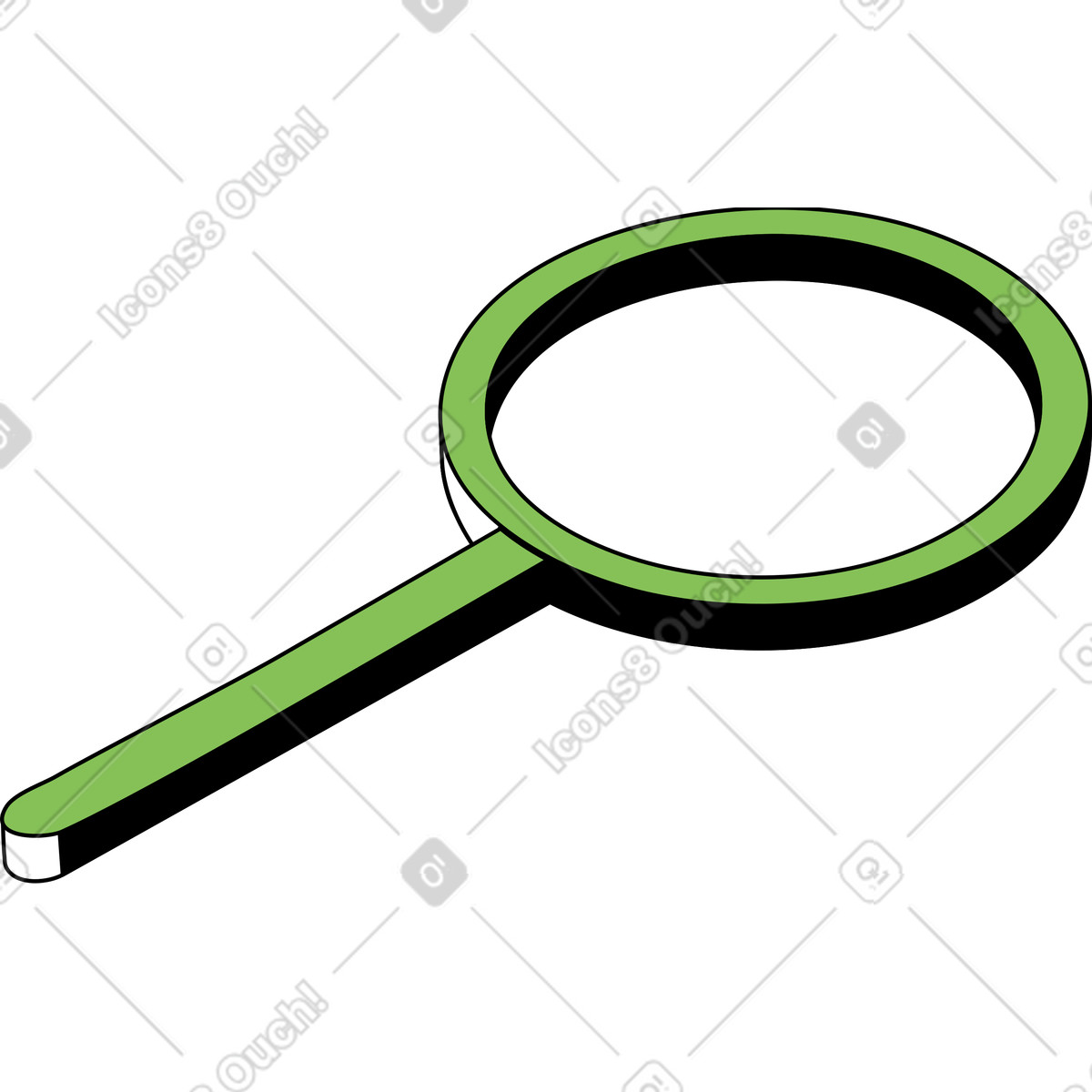 Lente d'ingrandimento illustrazione in stile Isometric scarica in PNG, SVG