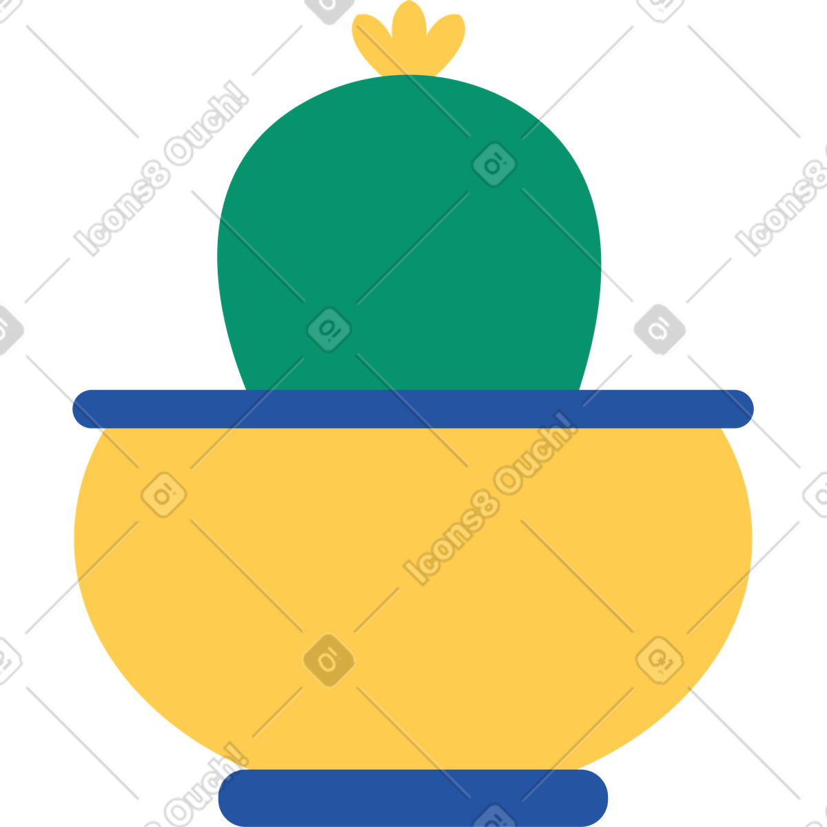 Cactus illustration in Spot style download in PNG, SVG