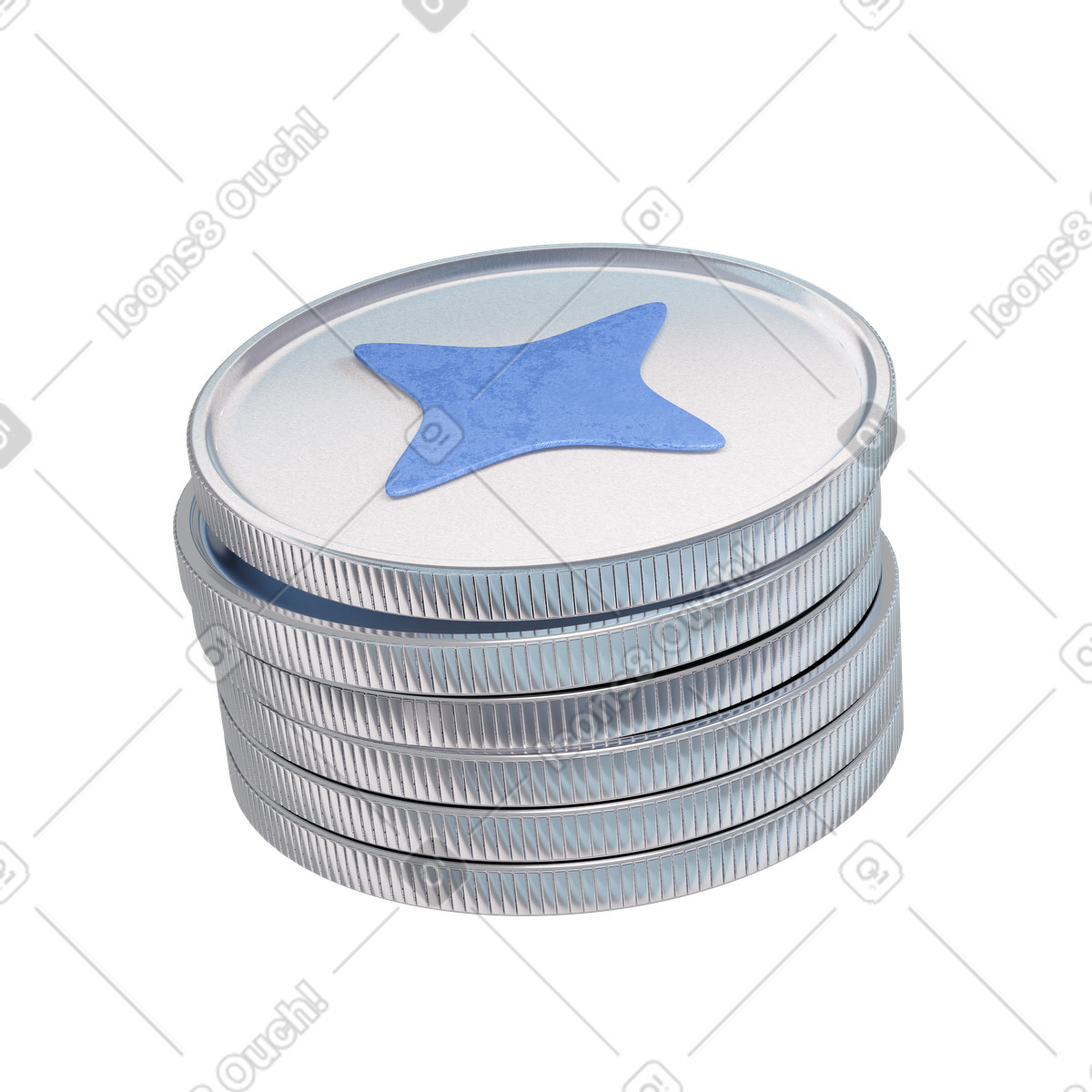 Illustration Coin stack dans le style 3D Blueprint à télécharger aux formats PNG, SVG