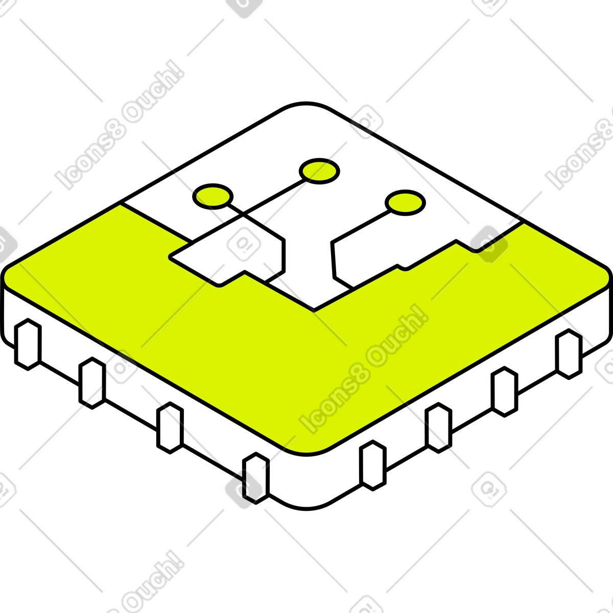 Electronic chip illustration in PNG, SVG