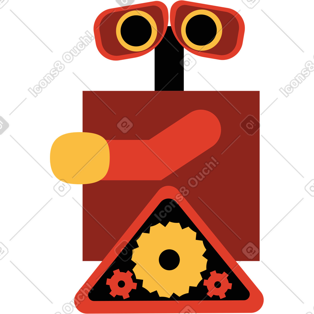 Ilustración Robot en estilo Burgundy a descargar en PNG y SVG