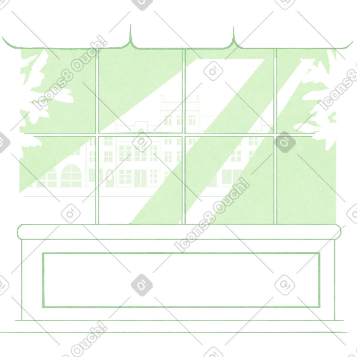 Green showcase illustrazione in stile Lifestyle scarica in PNG, SVG