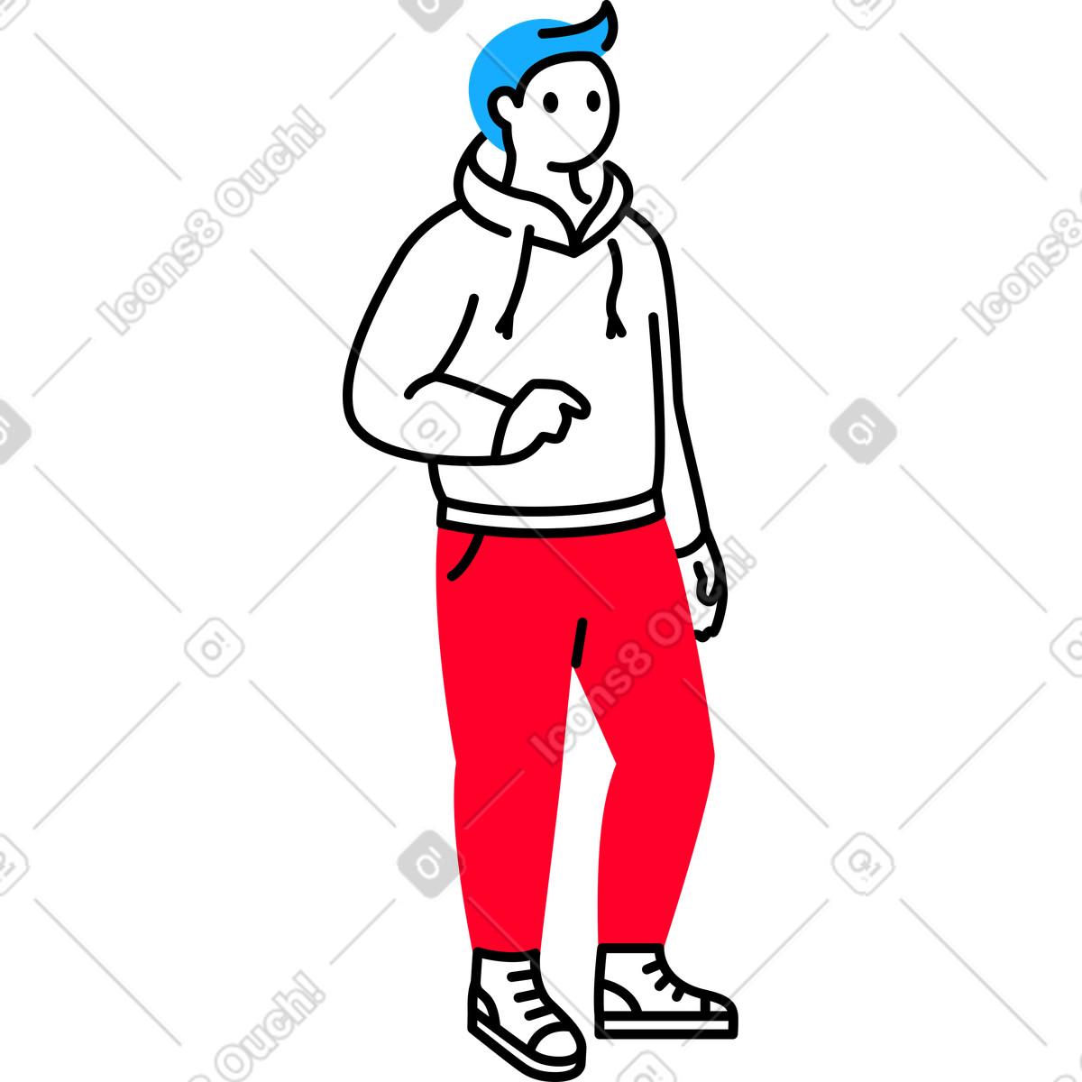 Man standing illustration in Transistor style download in PNG, SVG