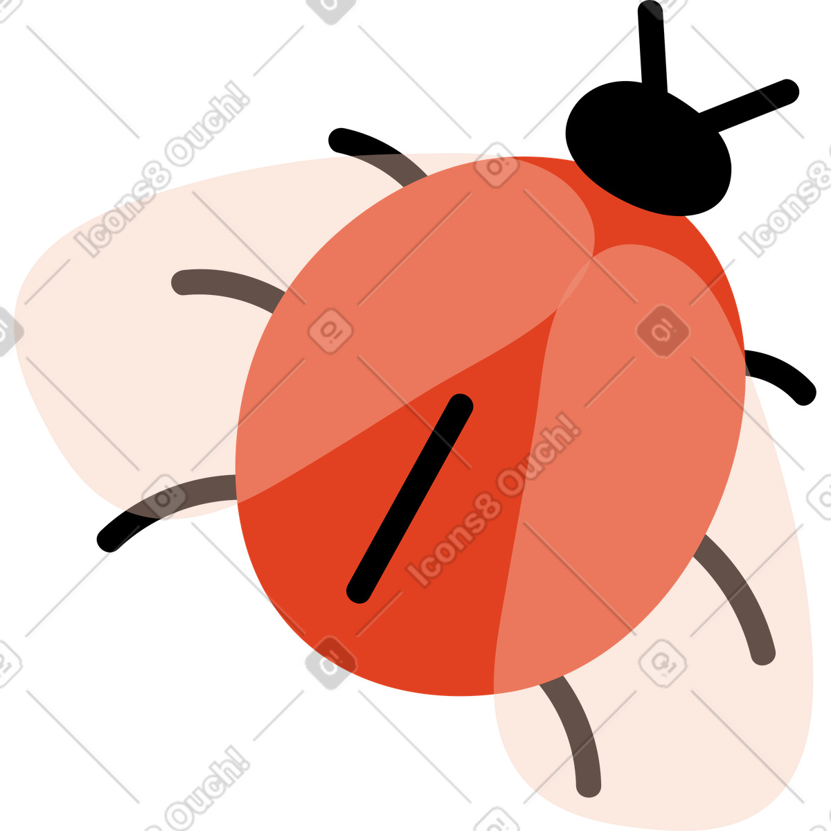 Иллюстрация Красная божья коровка в PNG и SVG