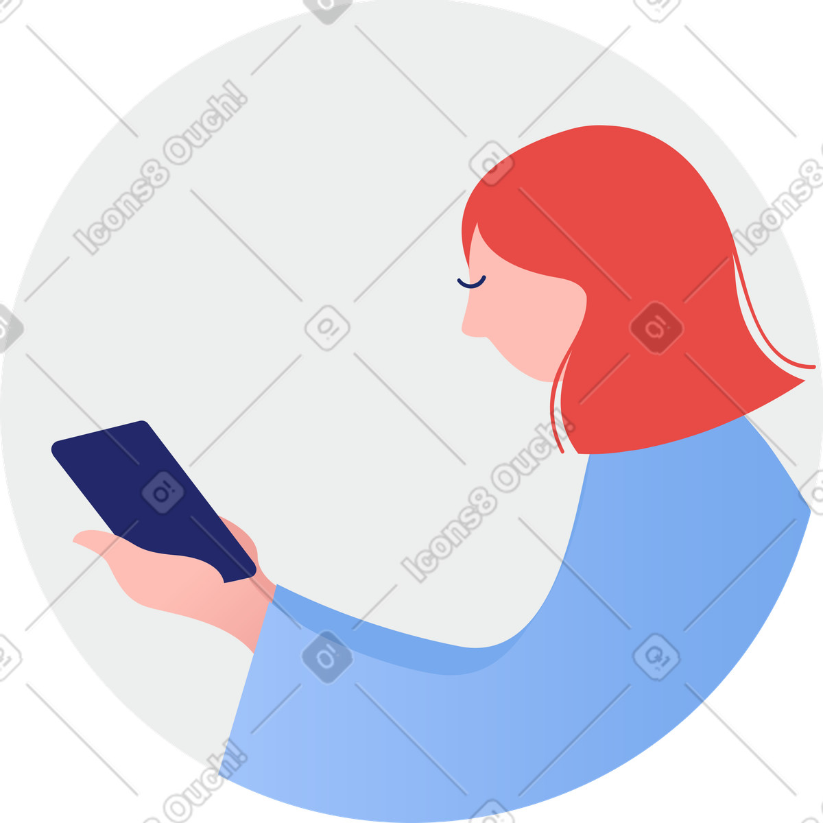 Mädchen im kreis-Illustration Clip-Stil als Download in PNG, SVG