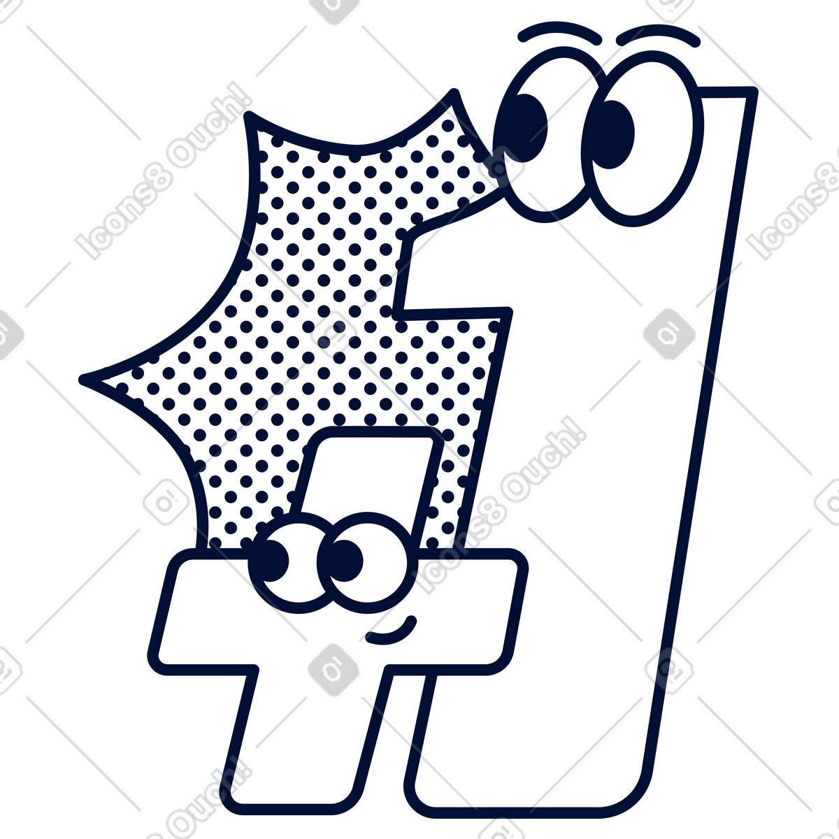Cute plus one characters, learning numbers and math addition illustration in Blink style download in PNG, SVG