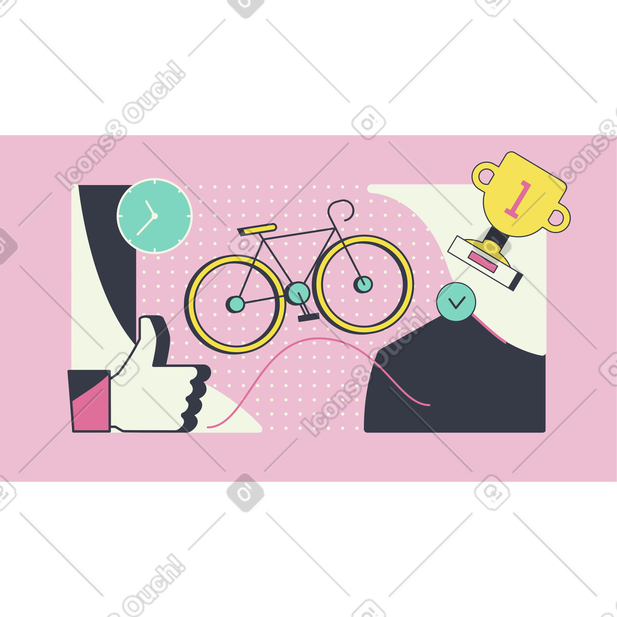 Ilustração de Ciclismo em no estilo Abstract para baixar em PNG, SVG