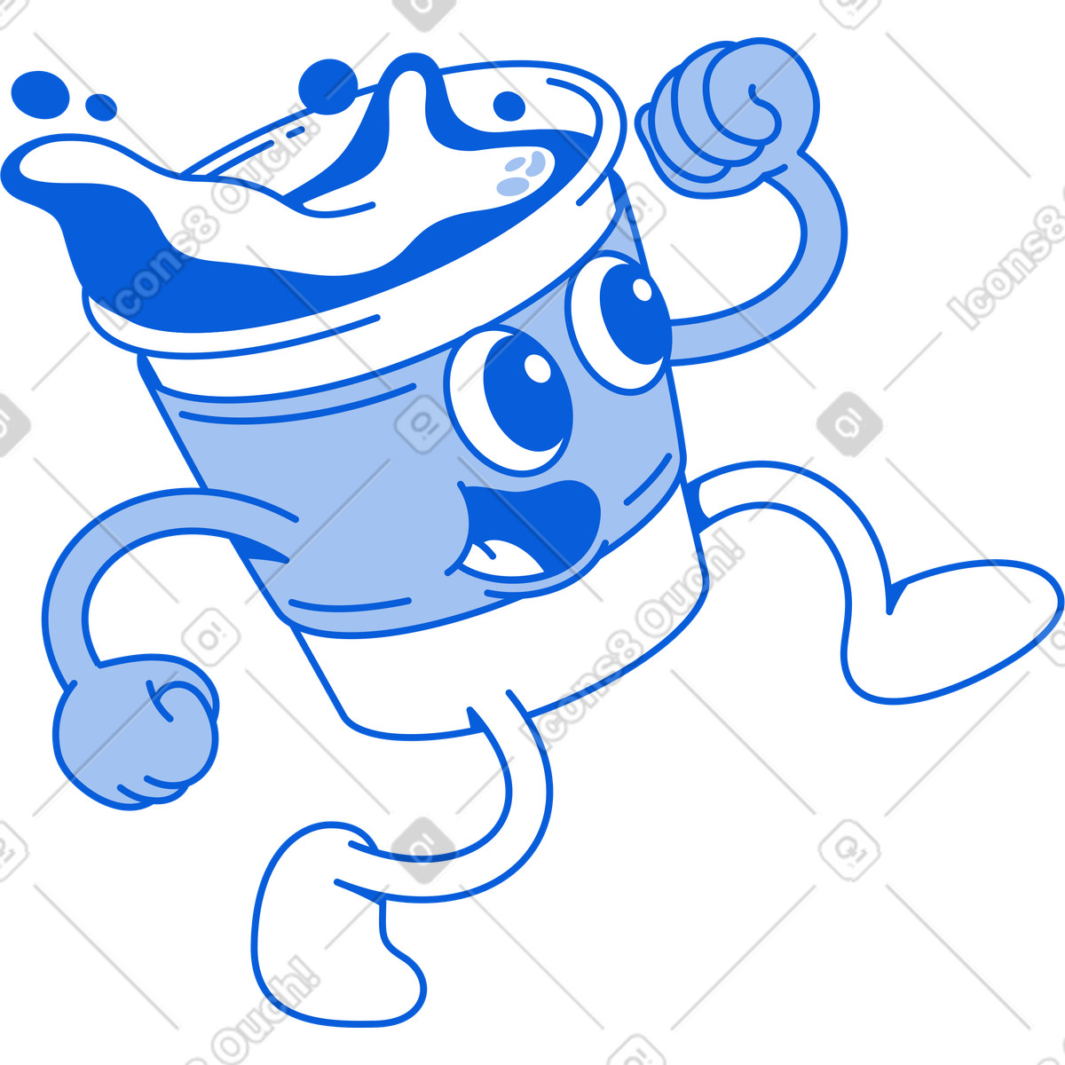 Cup of coffee illustration in Handy Line style download in PNG, SVG