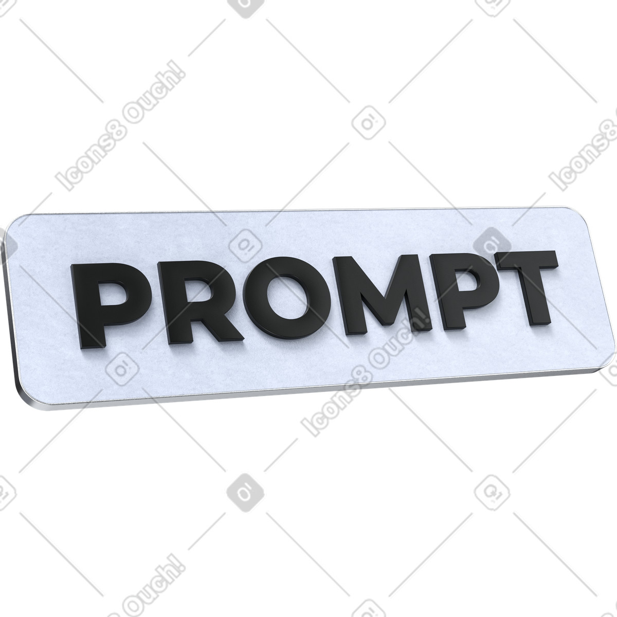 Prompt text label, prompt engineering, machine learning illustration in 3D Pro style download in PNG, SVG