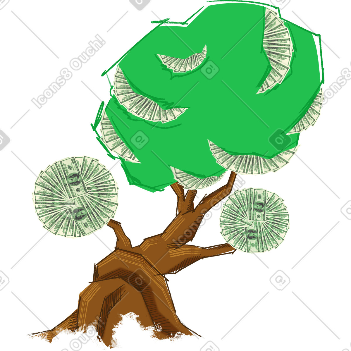 Ilustración Money tree en estilo Energy a descargar en PNG y SVG