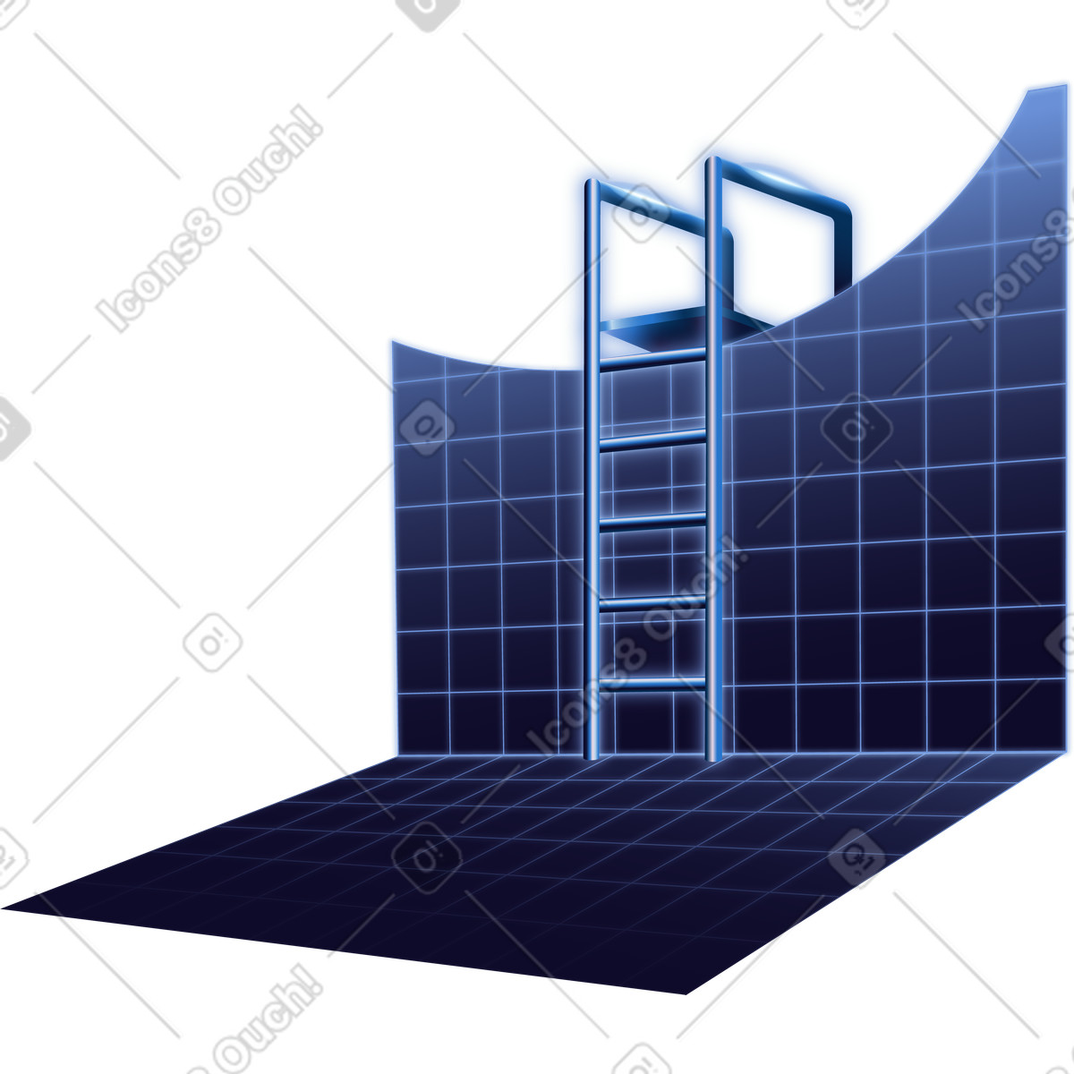 Swimming pool ladder illustration in Dimension style download in PNG, SVG
