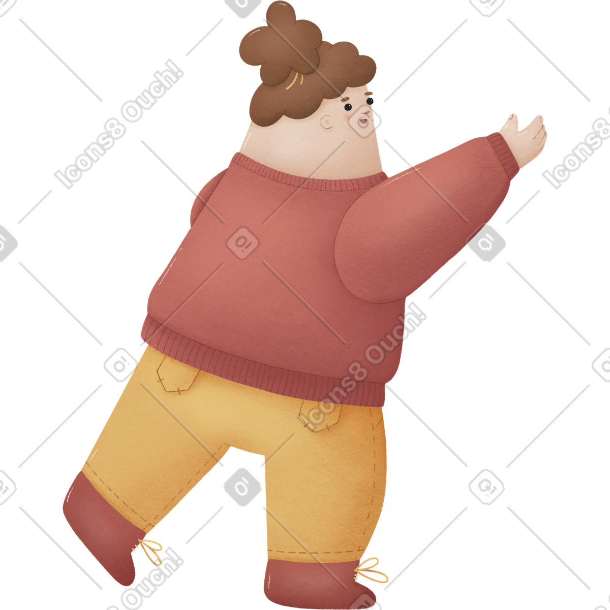 下载 Woolly 风格的 女孩 插画，支持 PNG、SVG 格式