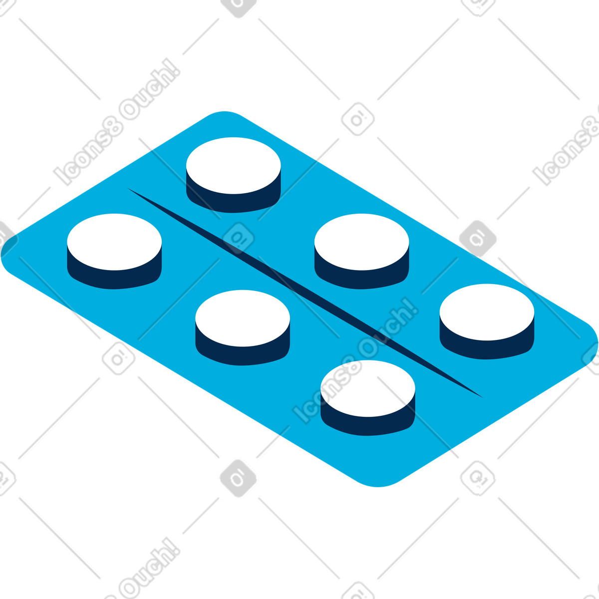 Tablettenverpackung-Illustration im Flame-Stil als Download in PNG, SVG