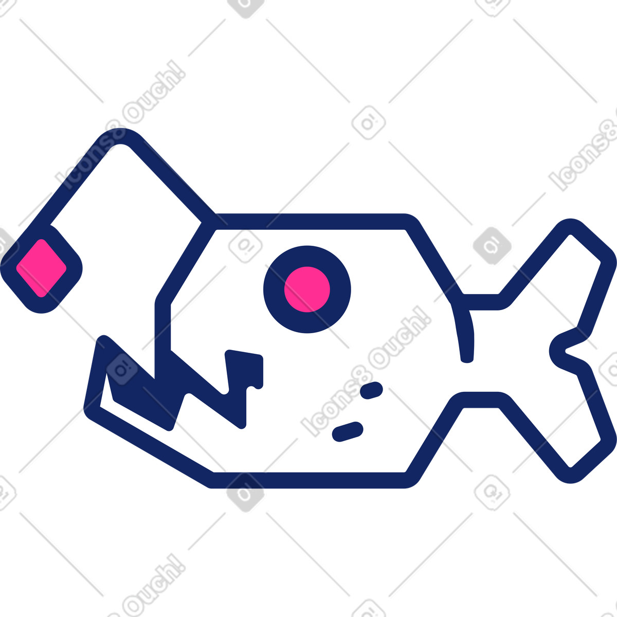 Ilustración Pez en estilo Cyborg a descargar en PNG y SVG