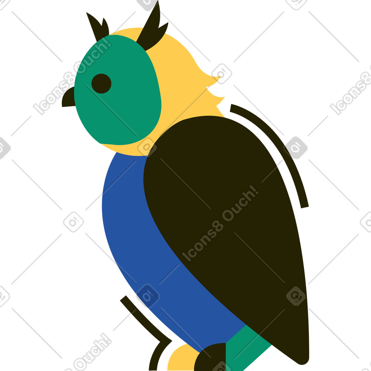 Ilustración Búho en estilo Spot a descargar en PNG y SVG