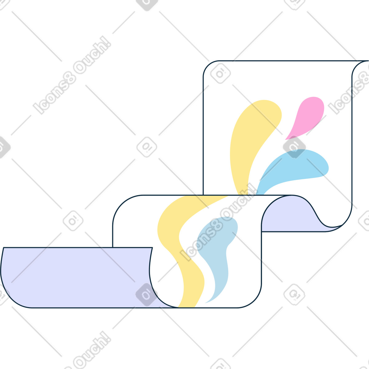 Sheet of paper with a pattern illustration in Bubble gum style download in PNG, SVG