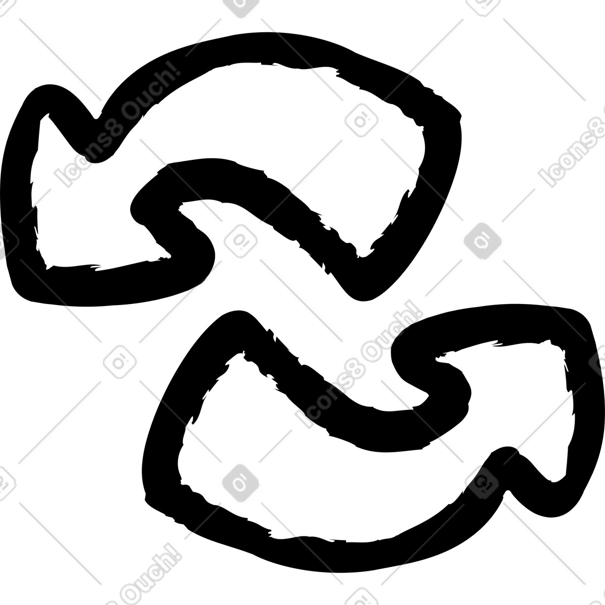 Two circular arrows illustration in Twirl style download in PNG, SVG
