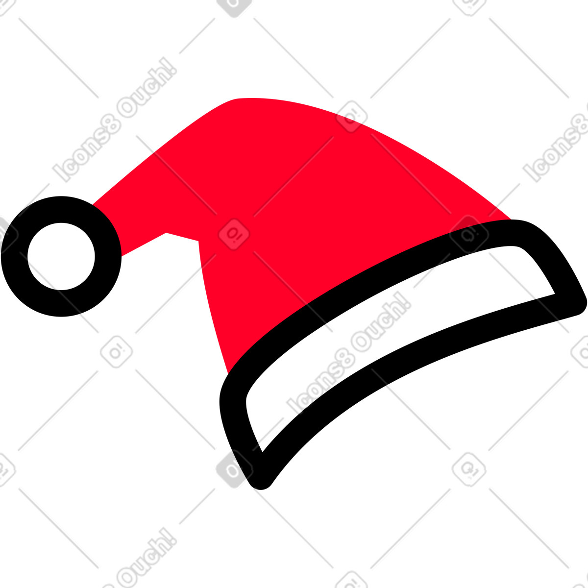 Illustration Chapeau de noel rouge dans le style Transistor à télécharger aux formats PNG, SVG