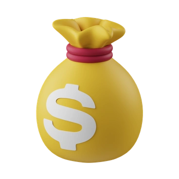A yellow money bag with a dollar sign - 3D Pack style illustration