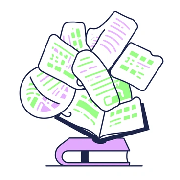 Pages of a book magically floating in the air, each displaying different texts