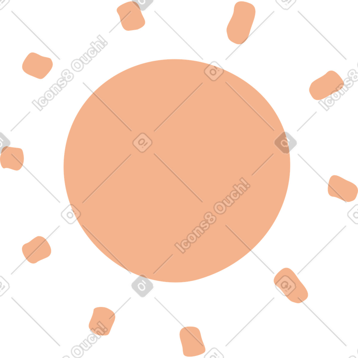 Sole illustrazione in stile Stripy scarica in PNG, SVG