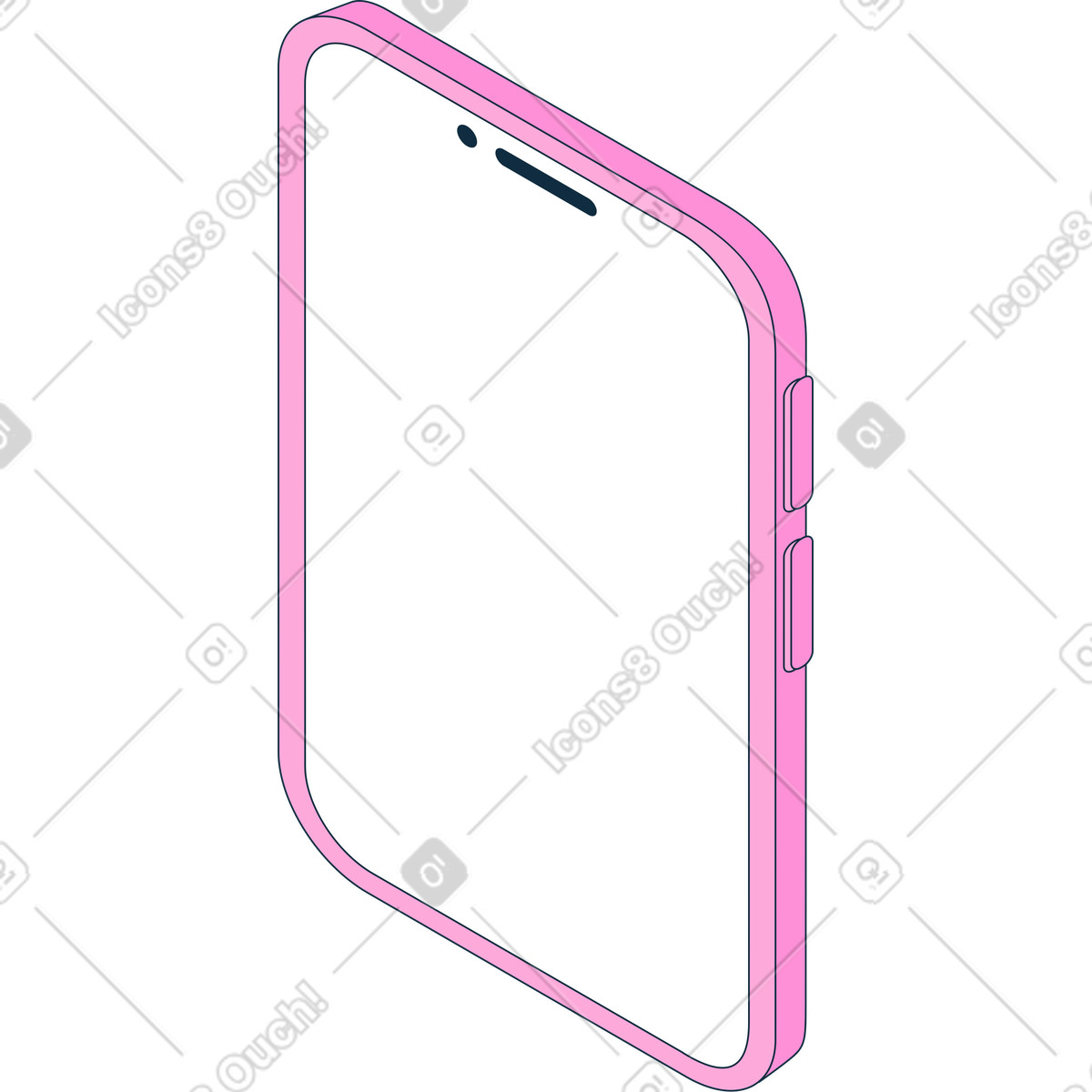 Иллюстрация Изометрический телефон в стиле Bubble gum — скачать в форматах PNG, SVG