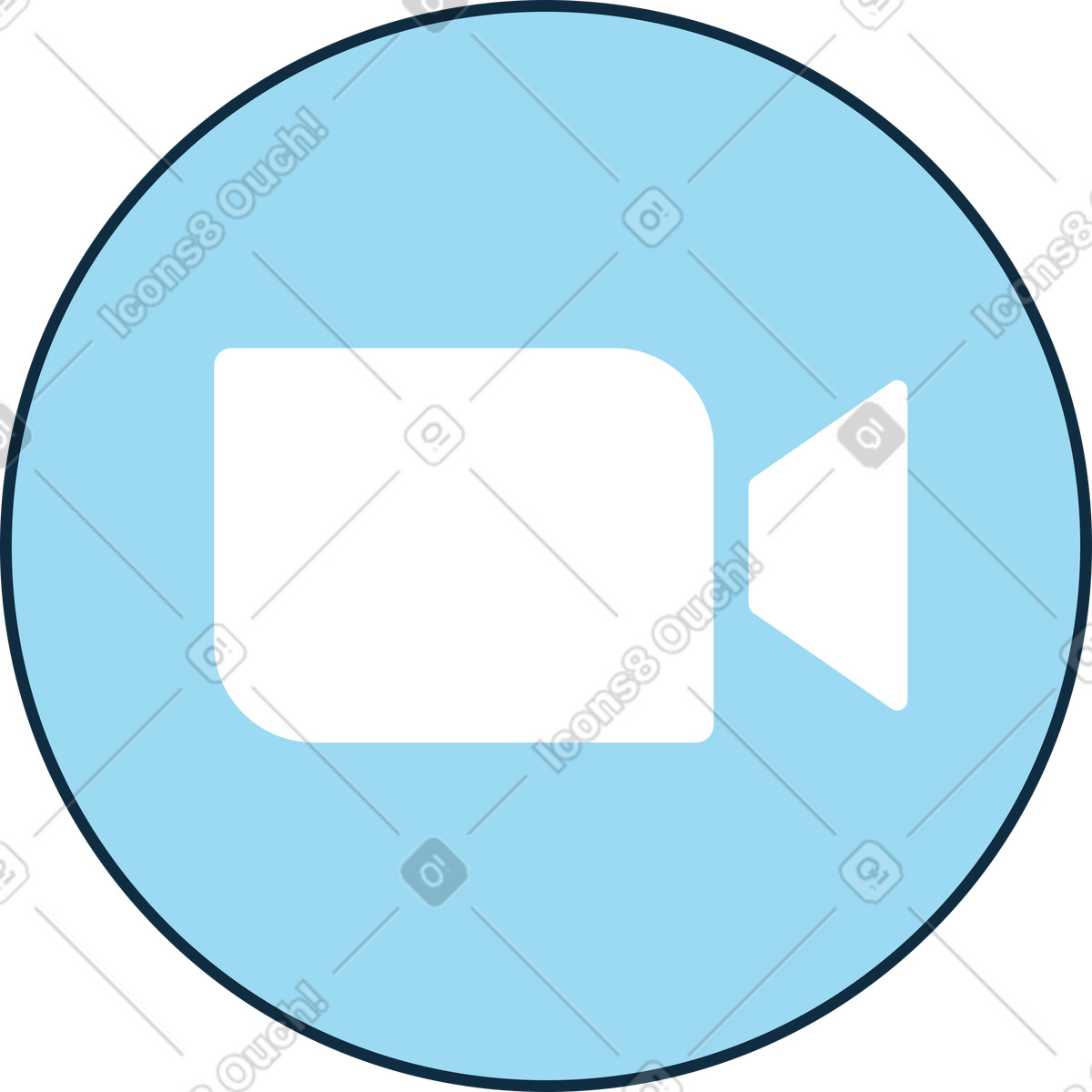 Round camera icon illustrazione in stile Bubble gum scarica in PNG, SVG