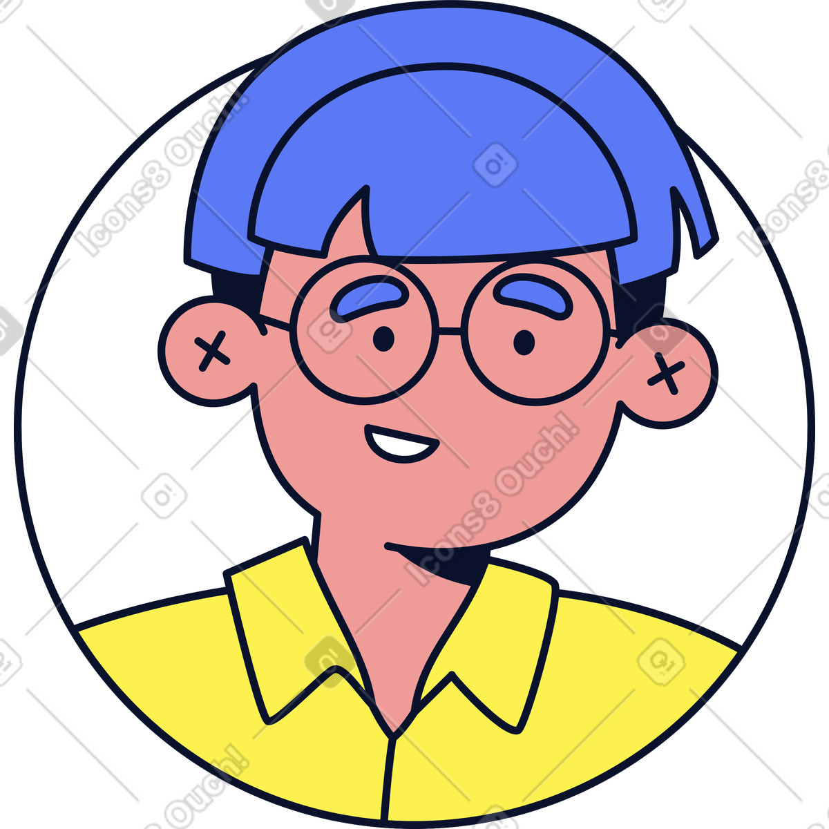 Ilustración Avatar de hombre en estilo Flexy a descargar en PNG y SVG