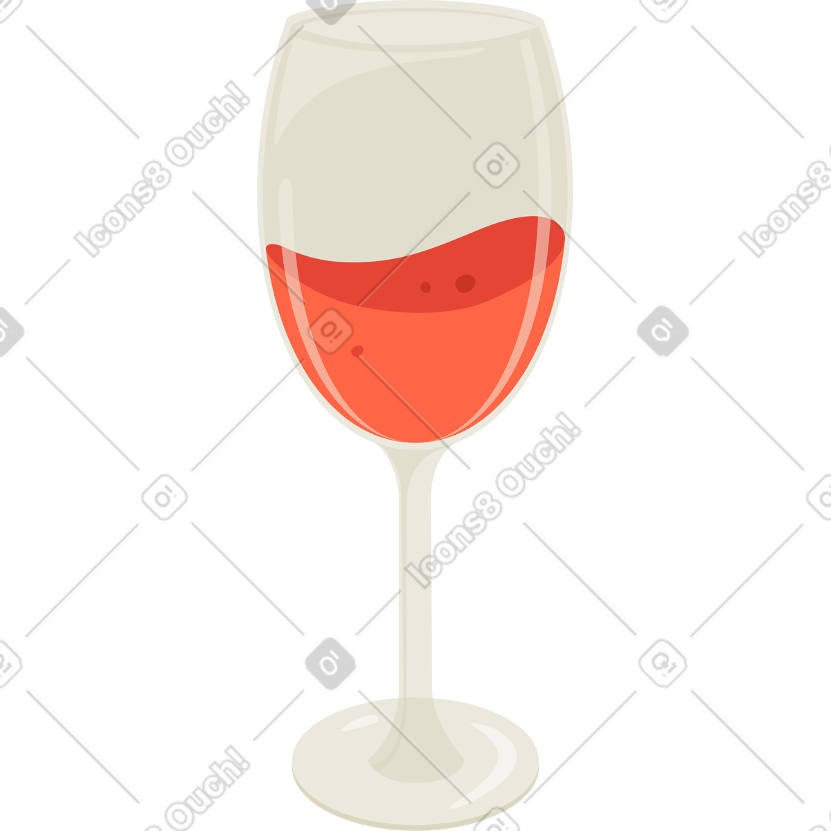 Calice da vino in vetro illustrazione stile Social scarica PNG, SVG