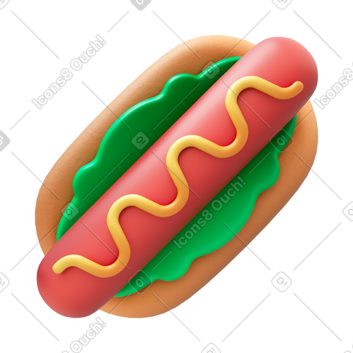 Hot dog illustrazione in stile 3D Fluency scarica in PNG, SVG