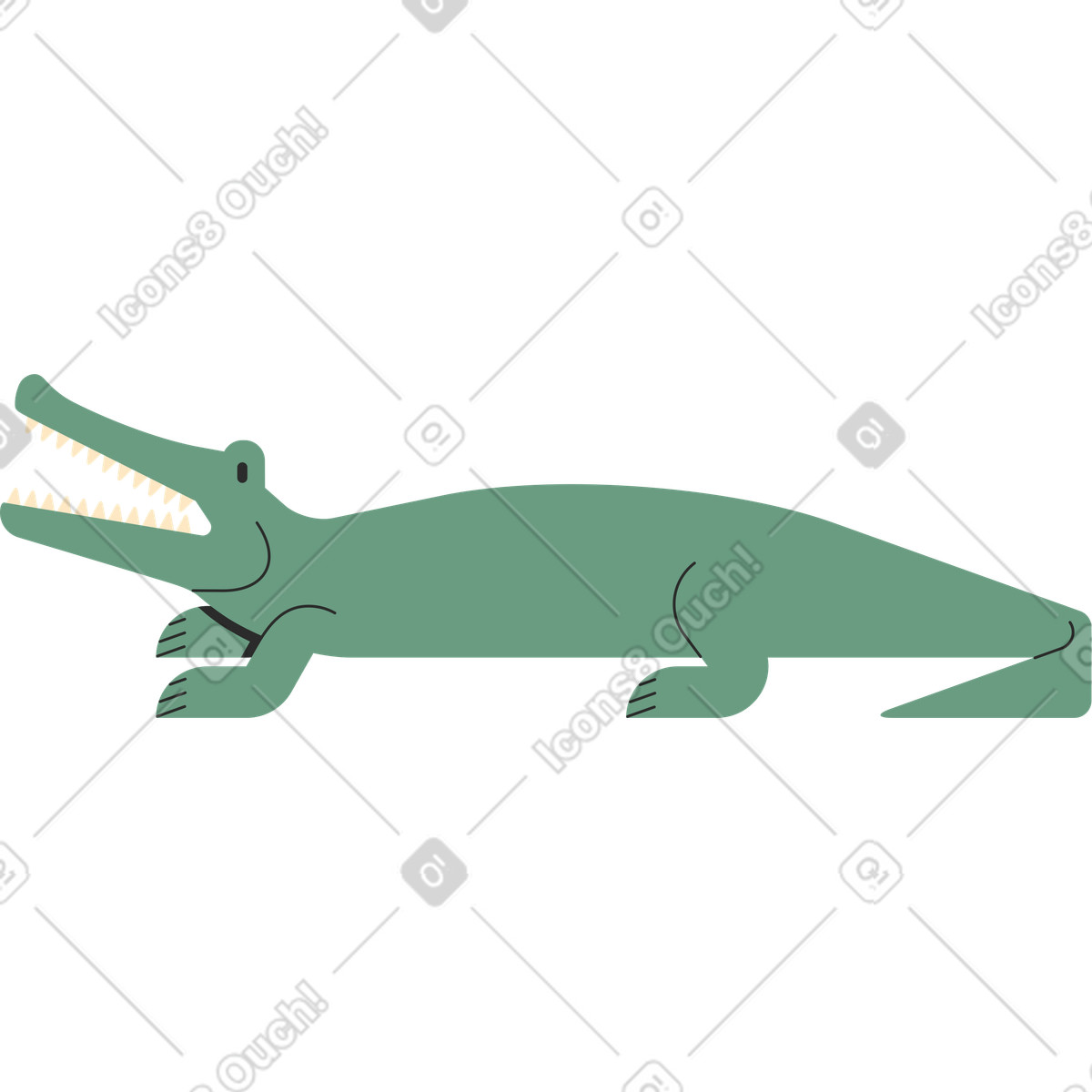 Crocodile illustration in Marginalia style download in PNG, SVG