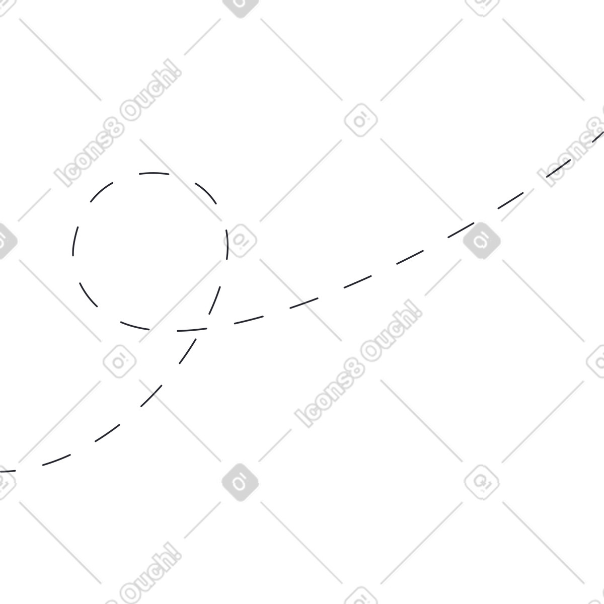 Linea di looping lineare tratteggiata illustrazione in stile Grapy scarica in PNG, SVG