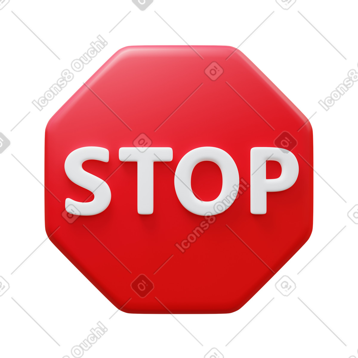 Stop sign illustrazione in stile 3D Fluency scarica in PNG, SVG