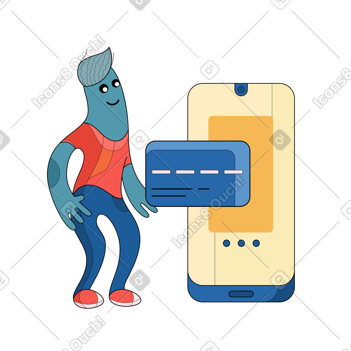 Illustration Paiement dans le style Surr à télécharger aux formats PNG, SVG