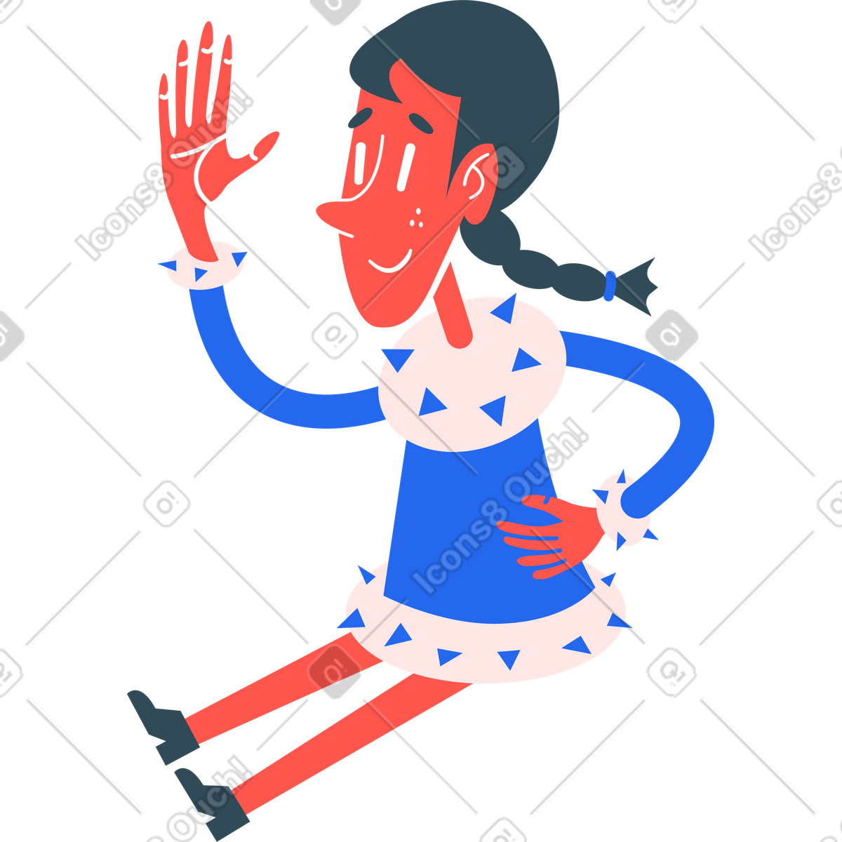 Ilustração de Girl sitting em no estilo Kingdom para baixar em PNG, SVG