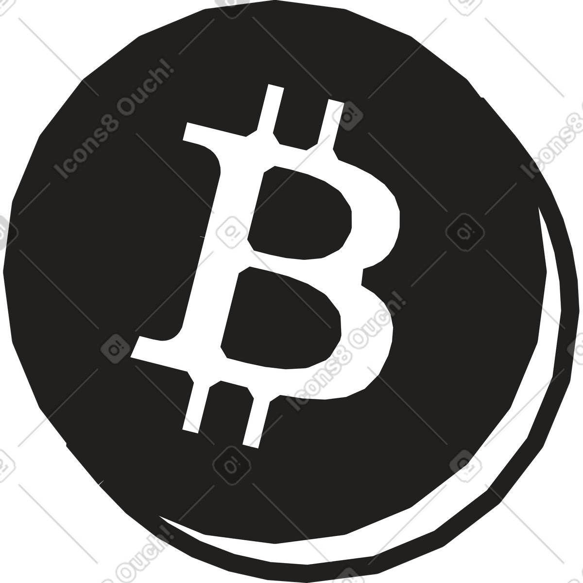 Bitcion icon illustration in Dazzle Line style download in PNG, SVG