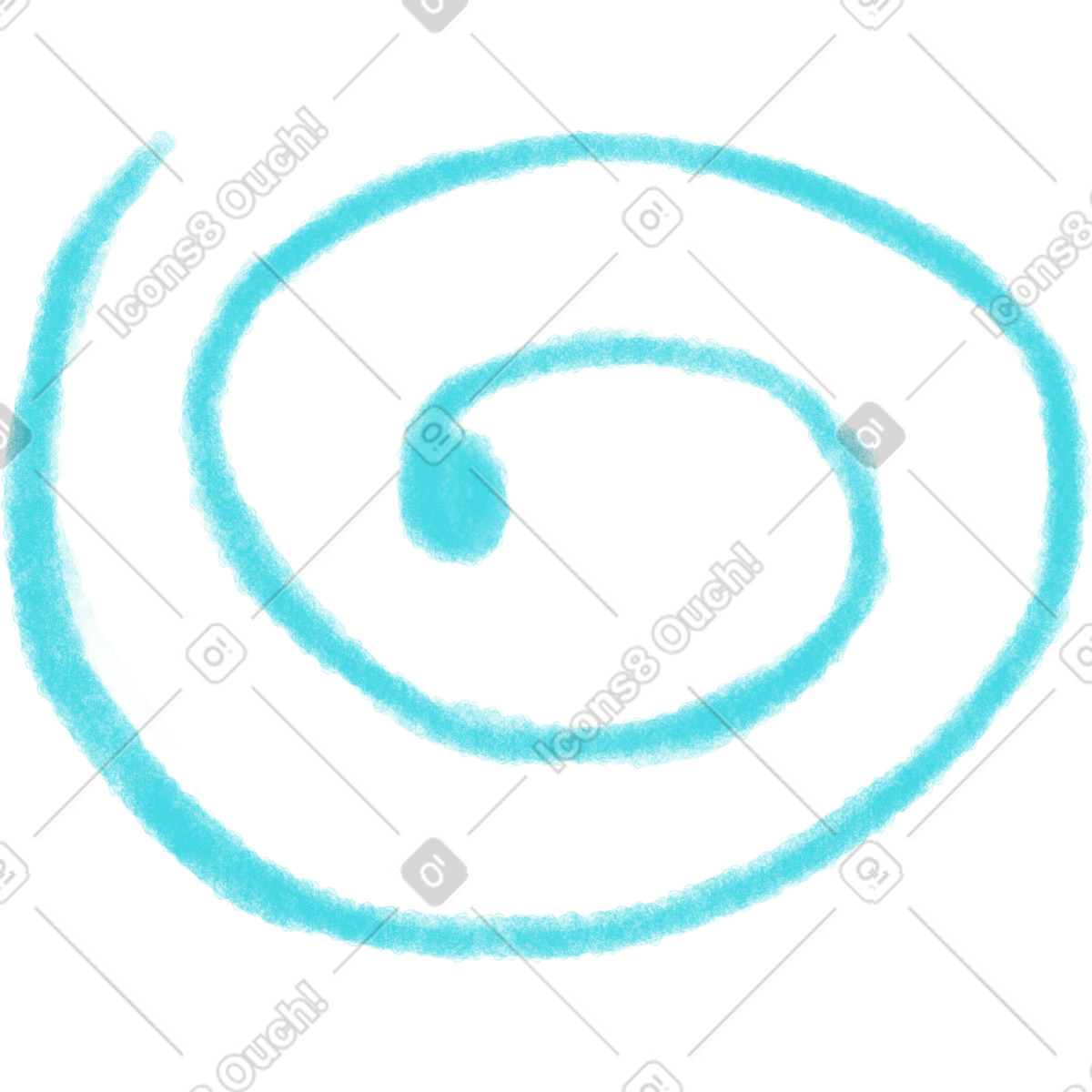 Blue spiral line-Illustration im Doodle-Stil als Download in PNG, SVG
