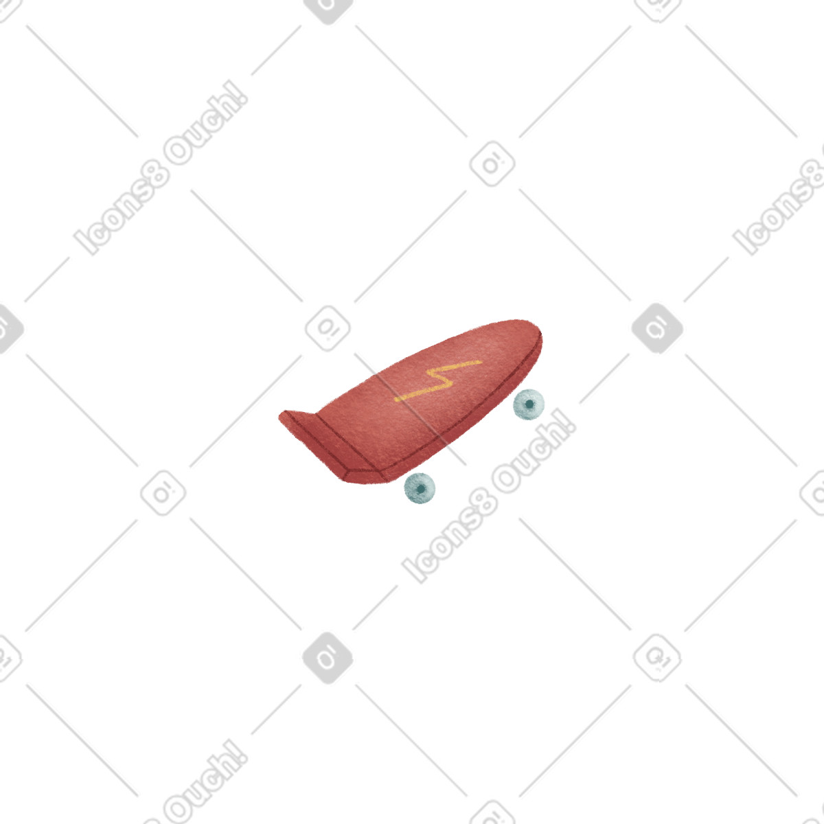 Longboard illustrazione in stile Woolly scarica in PNG, SVG