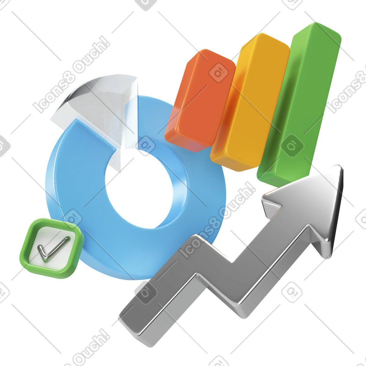Analyzing visually represented data illustration in PNG, SVG