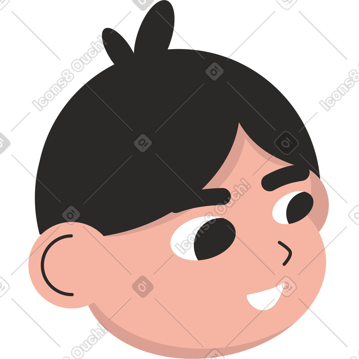 Иллюстрация Joyful head of a man в стиле Dizzy — скачать в форматах PNG, SVG