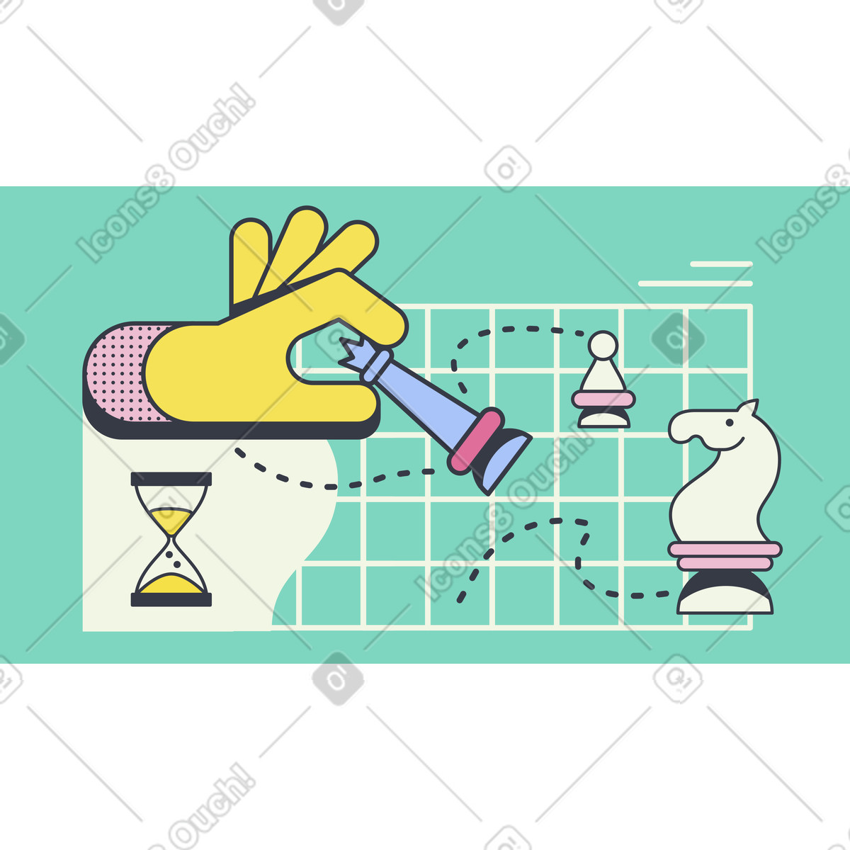下载 Abstract 风格的 棋 插画，支持 PNG、SVG 格式