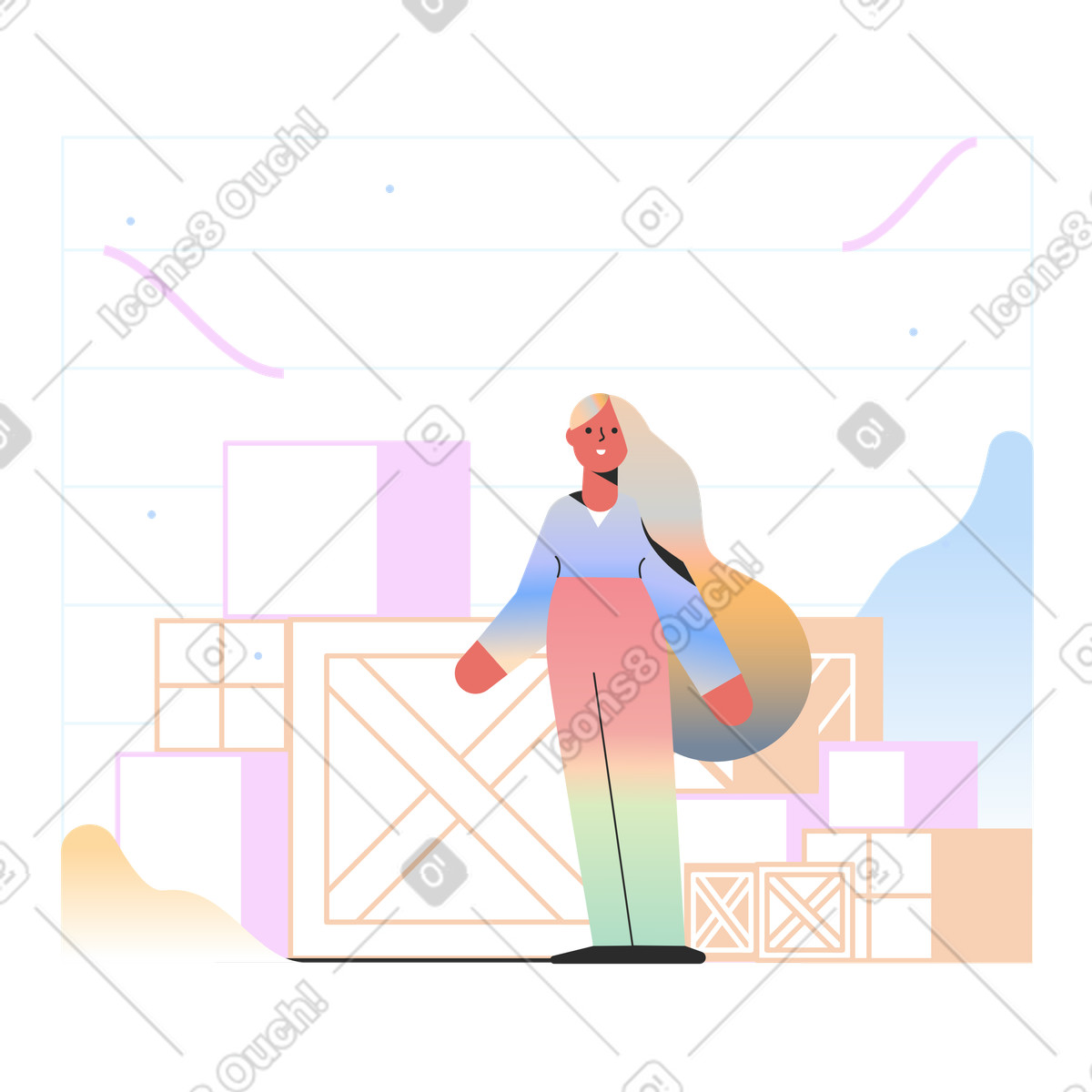 Order completed illustration in Marginalia style download in PNG, SVG