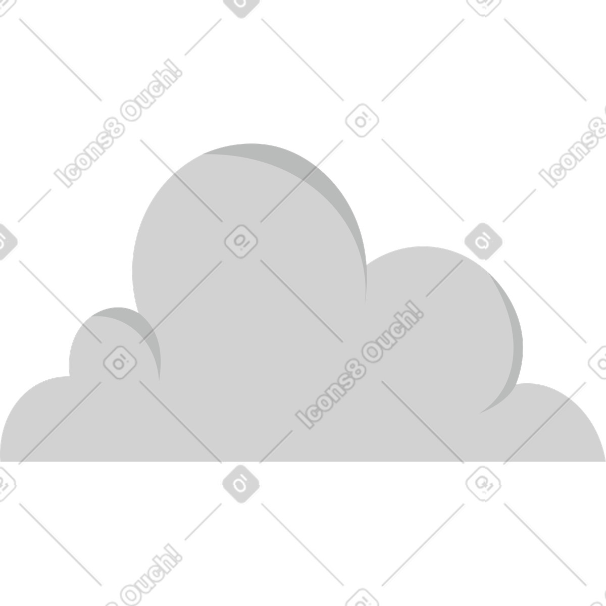 Gray cloud of smoke illustrazione in stile Lagom scarica in PNG, SVG