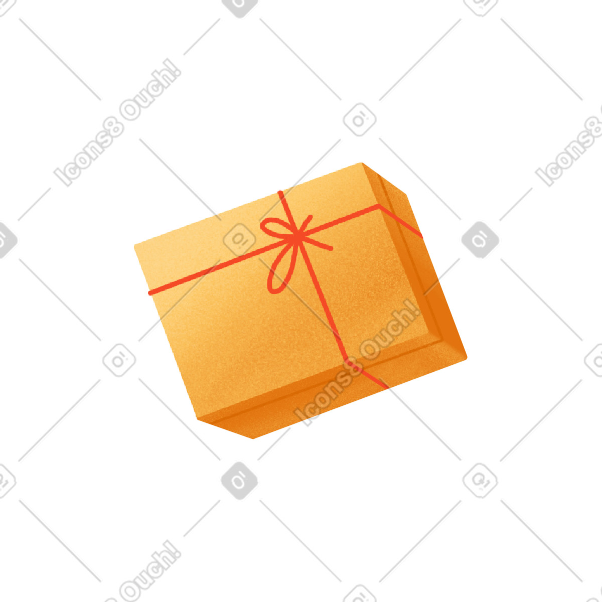 Ilustración Yellow gift with a red ribbon en estilo Gleam descargar en PNG y SVG